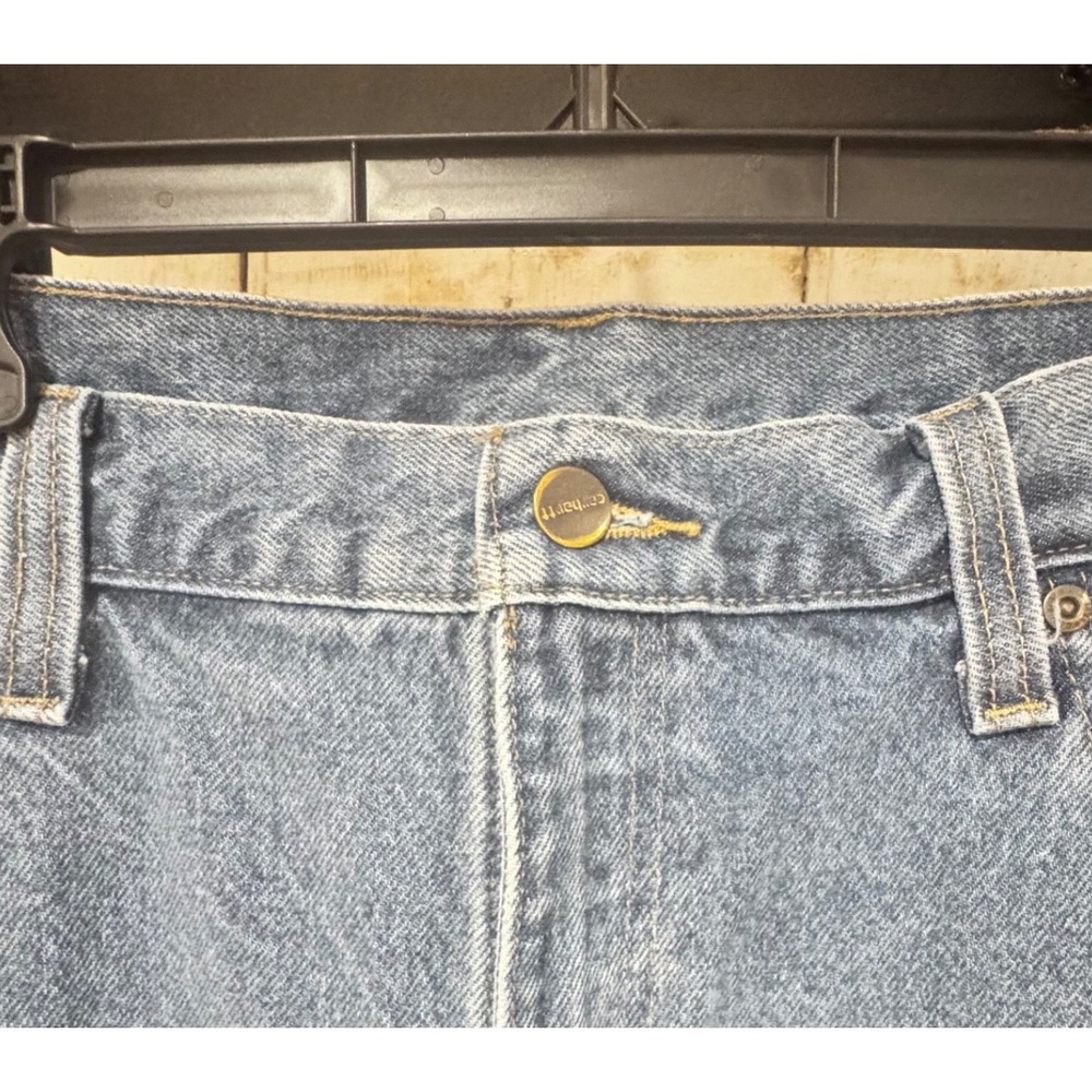 Men's Carhartt Blue Jeans Work Pants 38x30 B480 DPS Traditional‎ Fit VGC - 1 - Picture 4 of 10